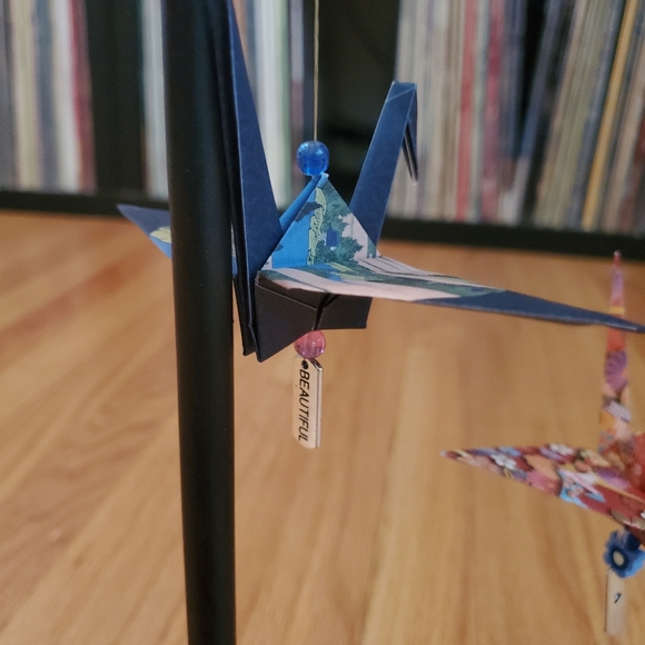 Set of 4 Beaded Japanese Origami Peace Cranes - Picture 2 of 12
